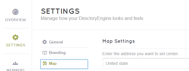 Map settings - DirectoryEngine 1.9.3