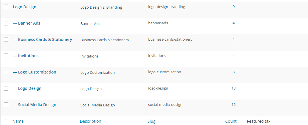 Setup MicrojobEngine - categories
